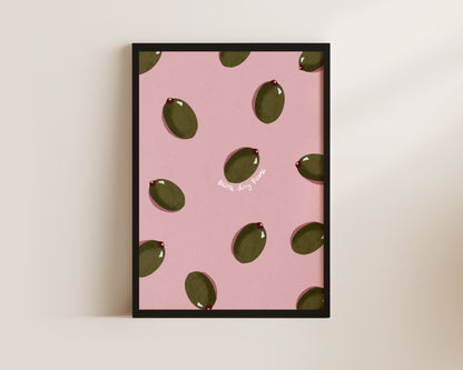 Pink Olive Wall Art Print