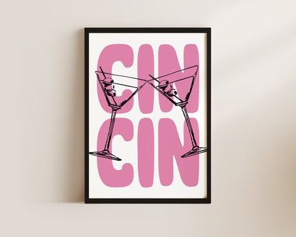 Cin Cin Pink Wall Art Print