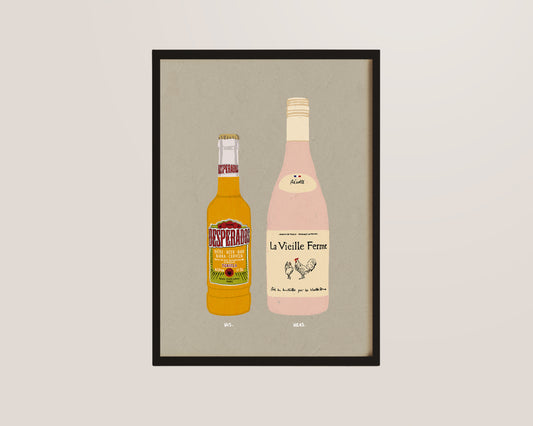 Desperados & Chicken Wine Print