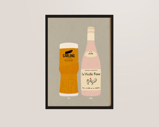 Carling & Chicken Wine Print