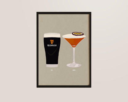 Guinness & Pornstar Martini Print