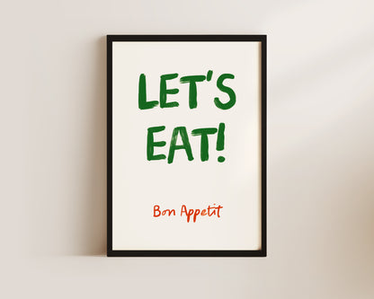 Let's Eat Green Wall Art Print
