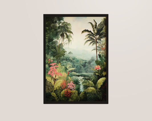 Rainforest Pink Flowers Print
