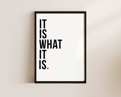It Is What It Is Art Wall Art Print