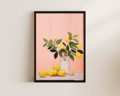 Pink Lemons Art Wall Art Print