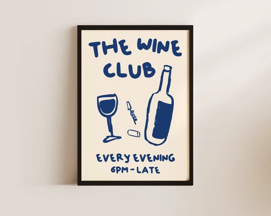 The Wine Club In Blue Print