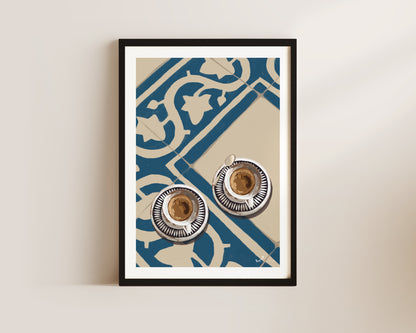 Two Cups Of Coffee Wall Art Print