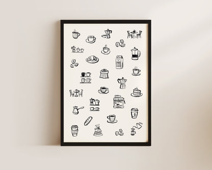 Coffee Table In Black Wall Art Print