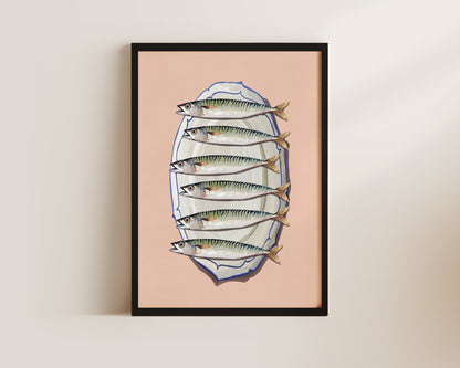 Pink Mackerel Wall Art Print