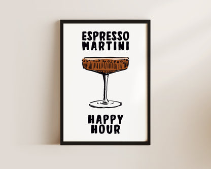 Espresso Martini Happy Hour Wall Art Print