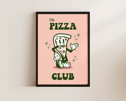 The Pizza Club Retro Wall Art Print