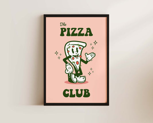 The Pizza Club Retro Poster