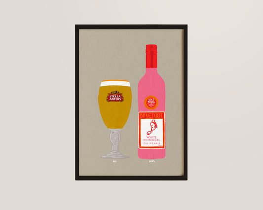 Stella Artois & White Zinfandel Print