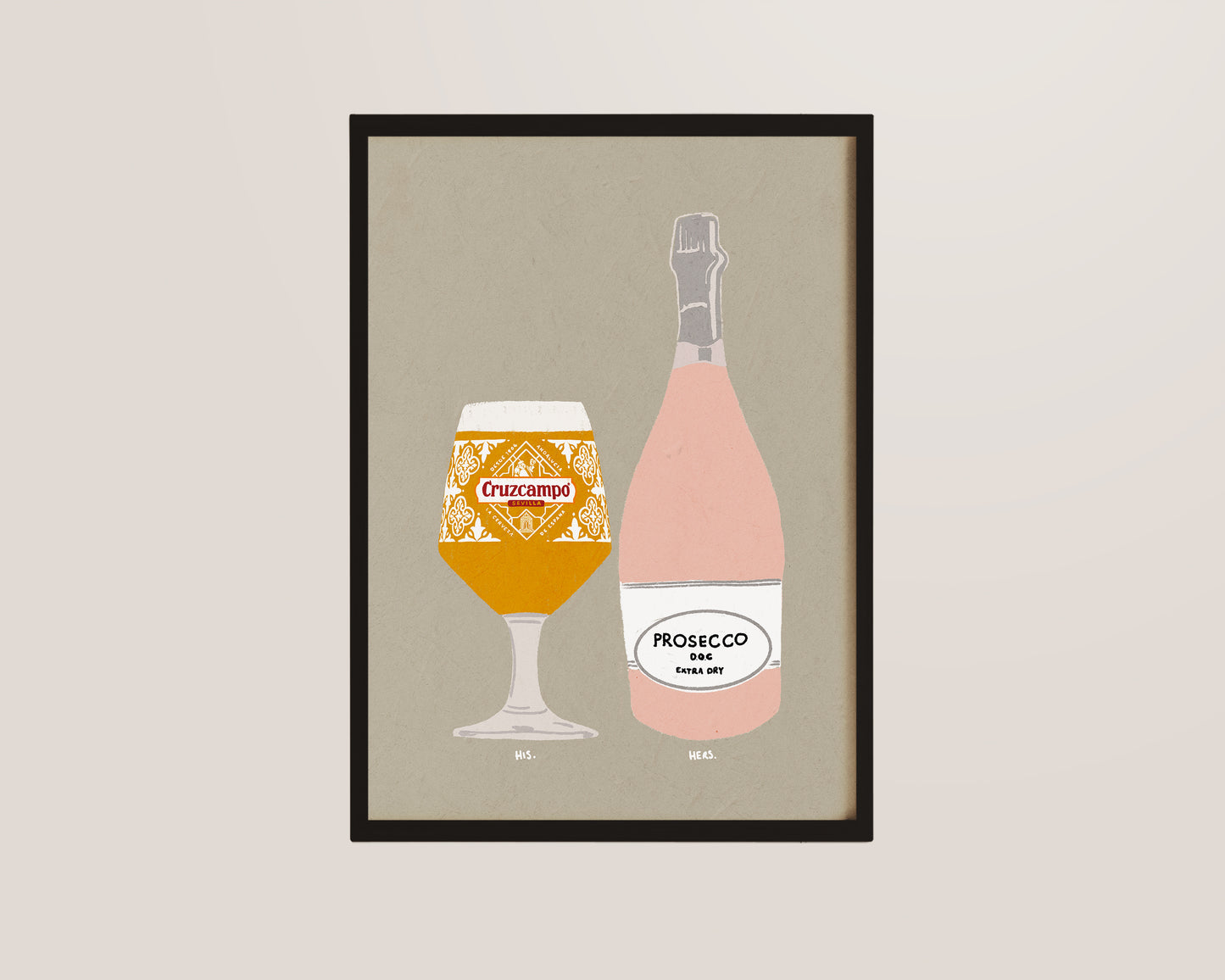 Cruzcampo & Pink Prosecco Print
