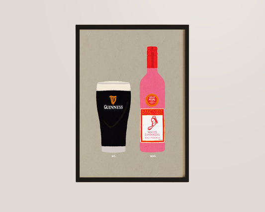 Guinness & White Zinfandel Print