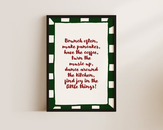 Brunch Often Quote Wall Art Print