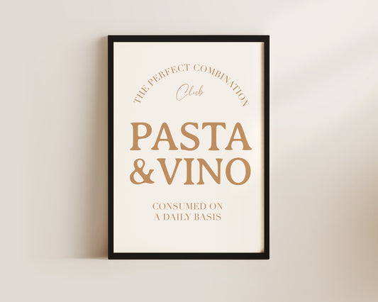 Pasta & Vino Art Print