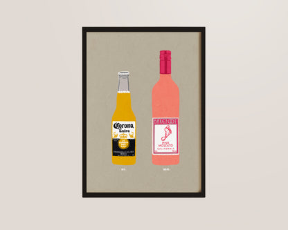 Corona & Pink Moscato Print