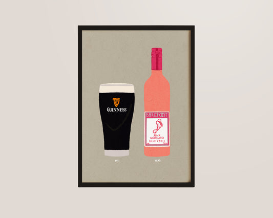 Guinness & Pink Moscato Print