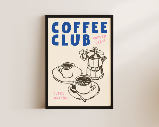 Coffee Club Pink Print