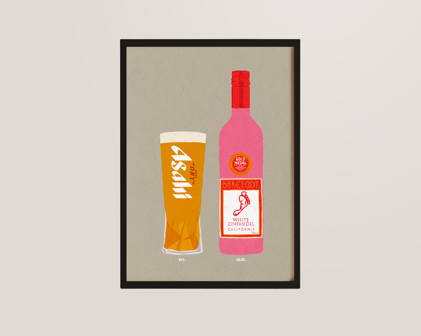 Asahi & White Zinfandel Print
