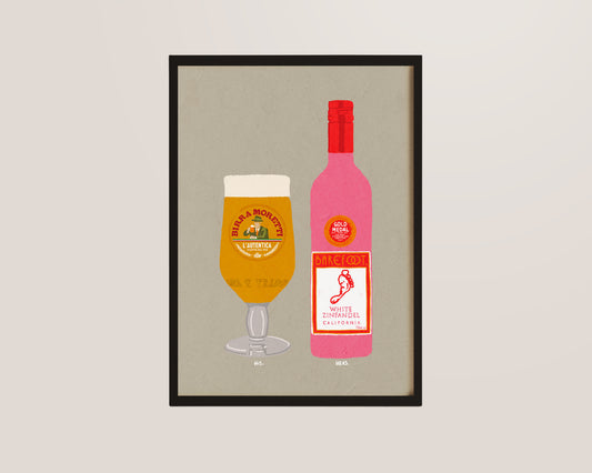 Moretti & White Zinfandel Print