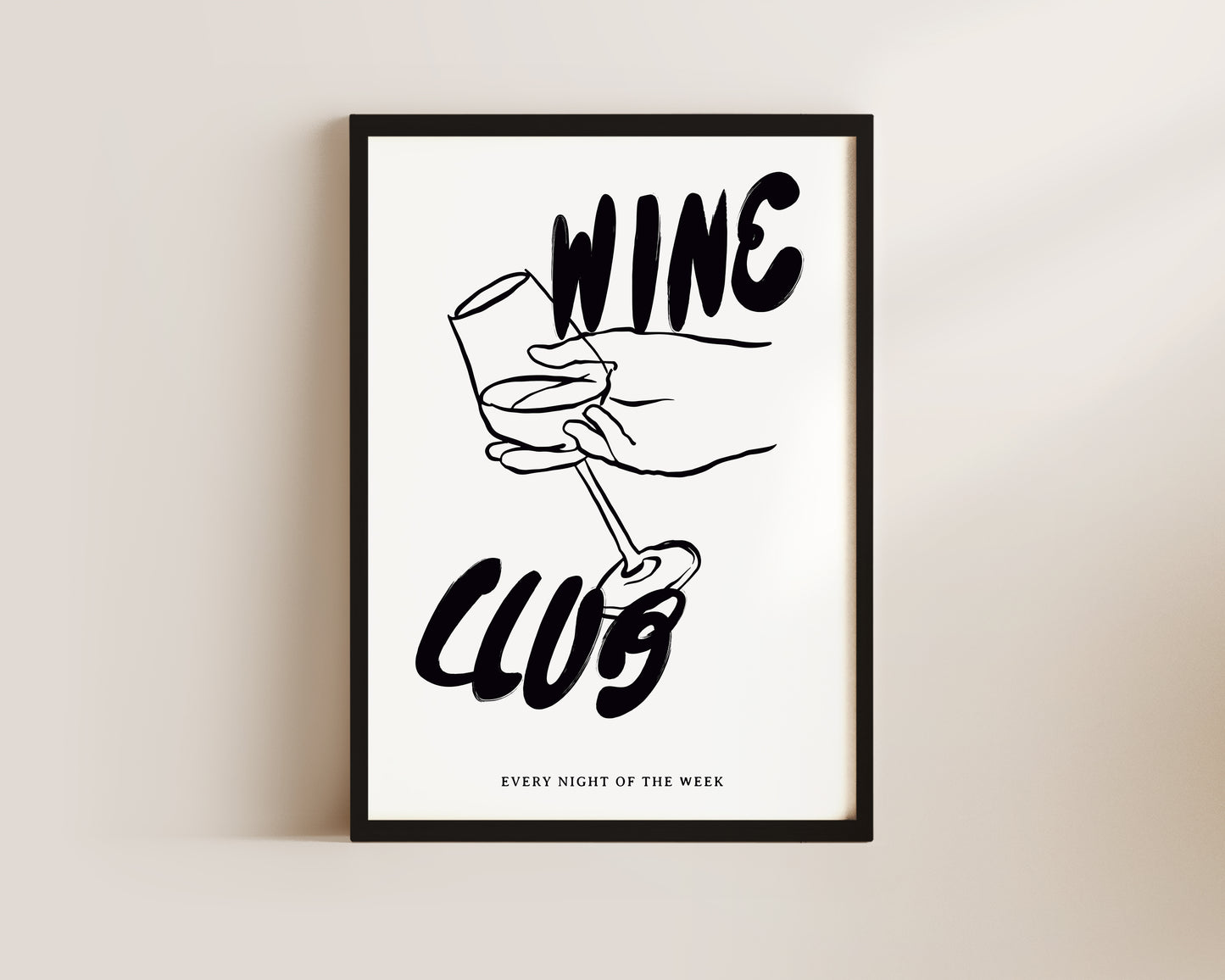 Wine Club In Black Print