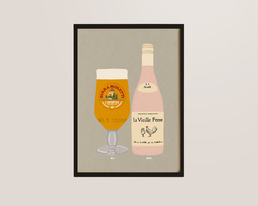 Birra Moretti & Chicken Wine Print