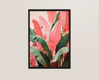 Pink Jungle Leaves Print