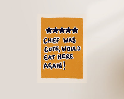 Chef Was Cute Yellow Print