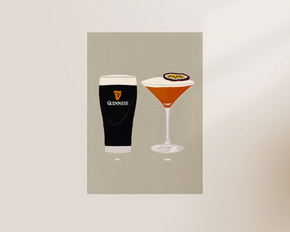 Guinness & Pornstar Martini Print