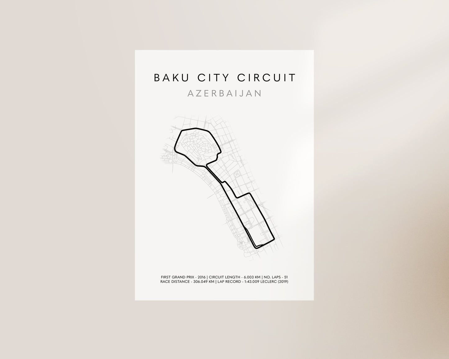 F1 Baku Grand Prix Art Poster