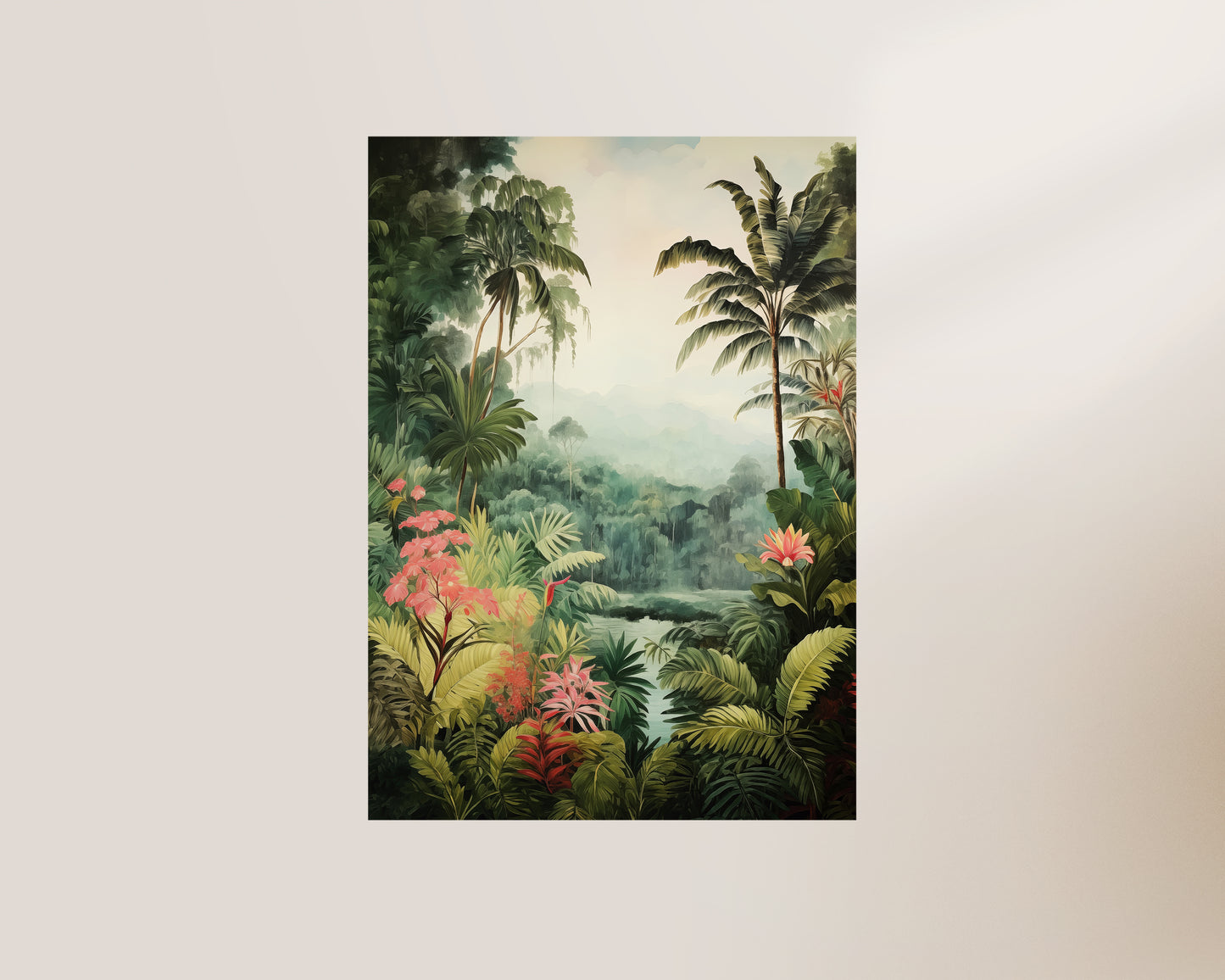 Rainforest Pink Flowers Print