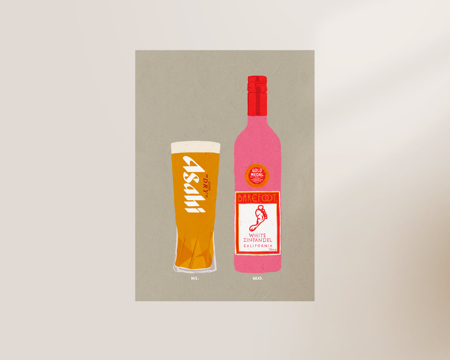 Asahi & White Zinfandel Print