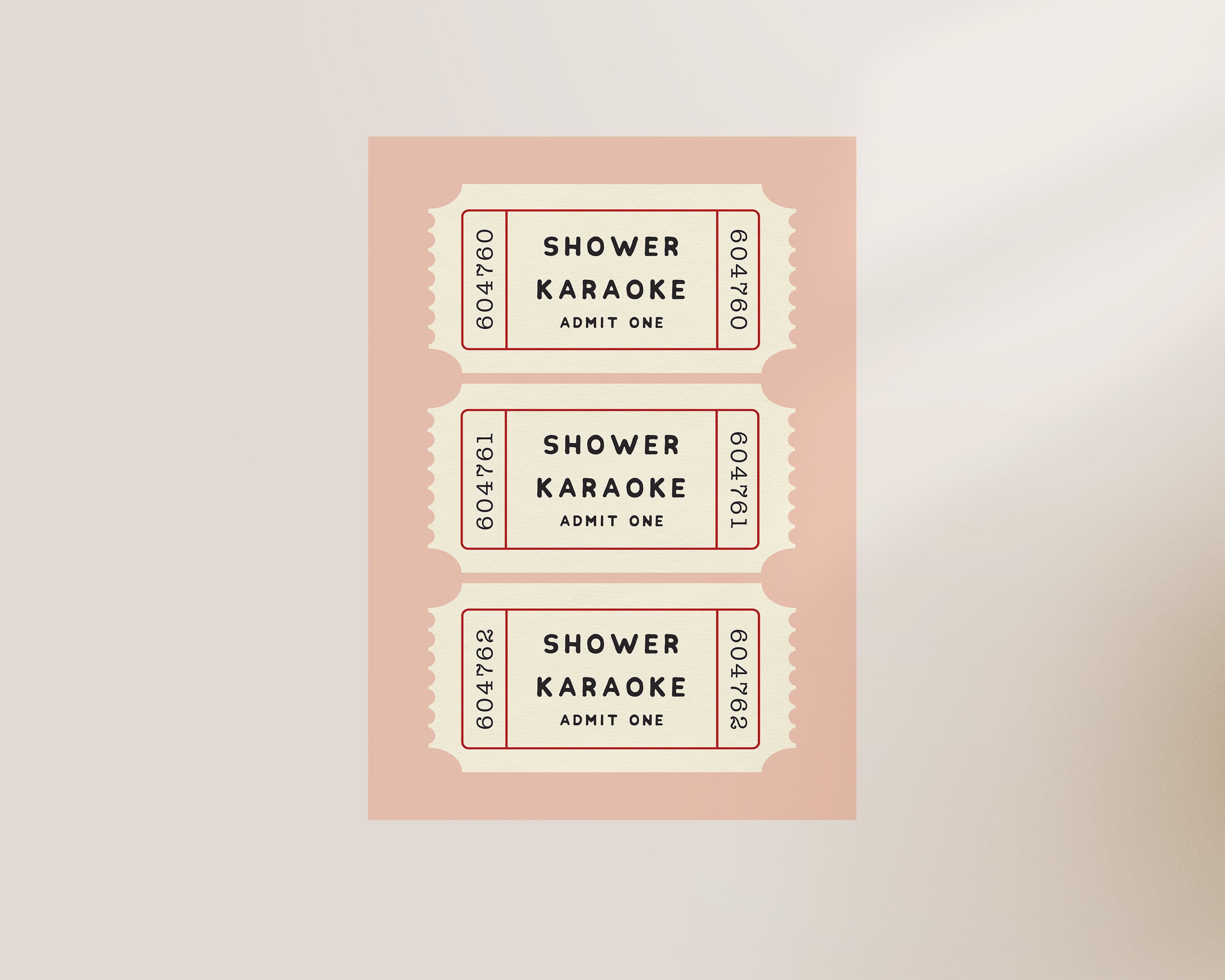 Shower Raffle Ticket Shower Karaoke Raffle Ticket Art Print ā Alluvion
