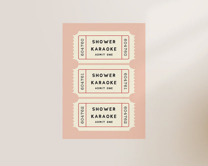 Shower Karaoke Raffle Ticket