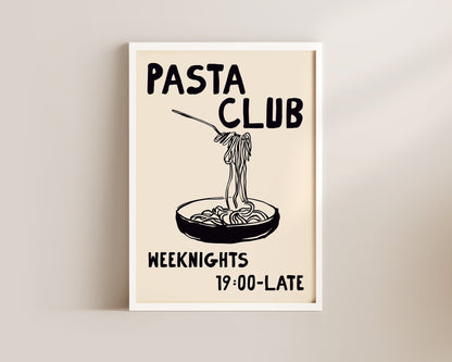 Pasta Club Black Art Wall Art Print