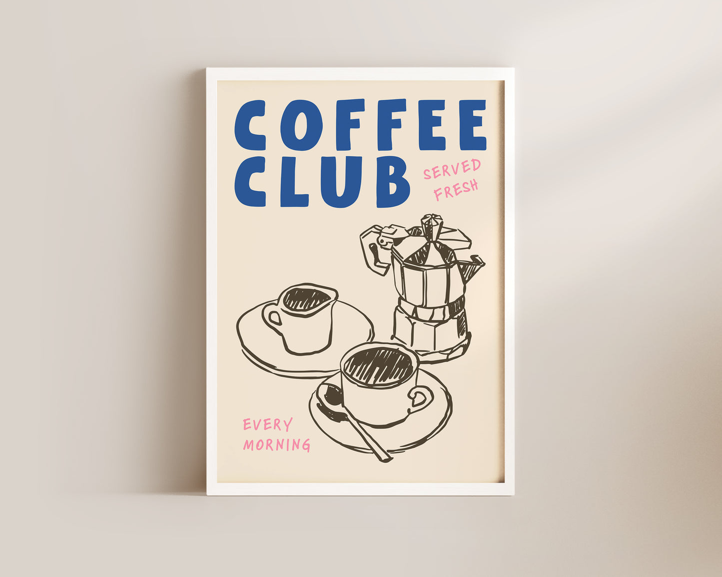 Coffee Club Pink Print