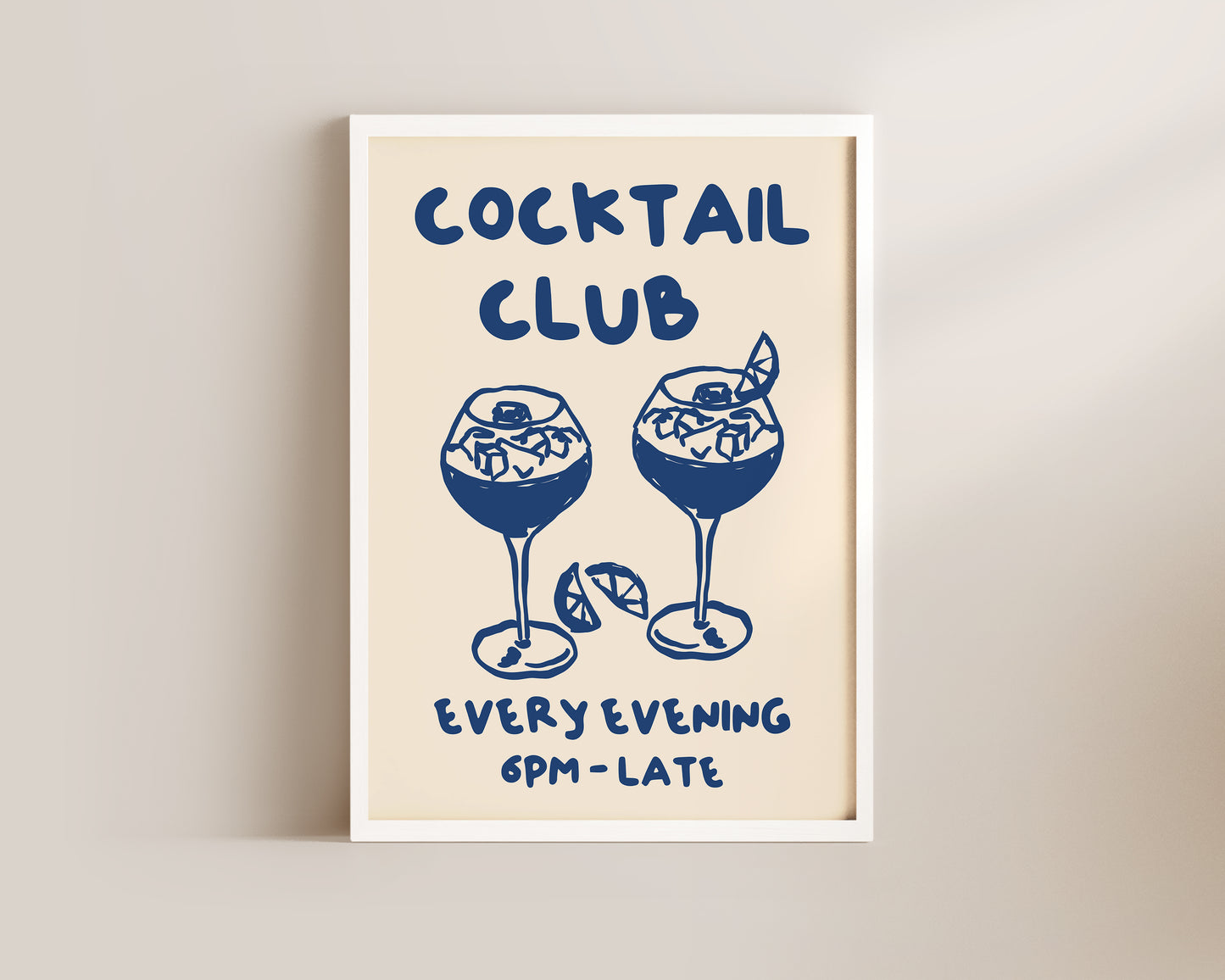 Cocktail Club In Blue Poster