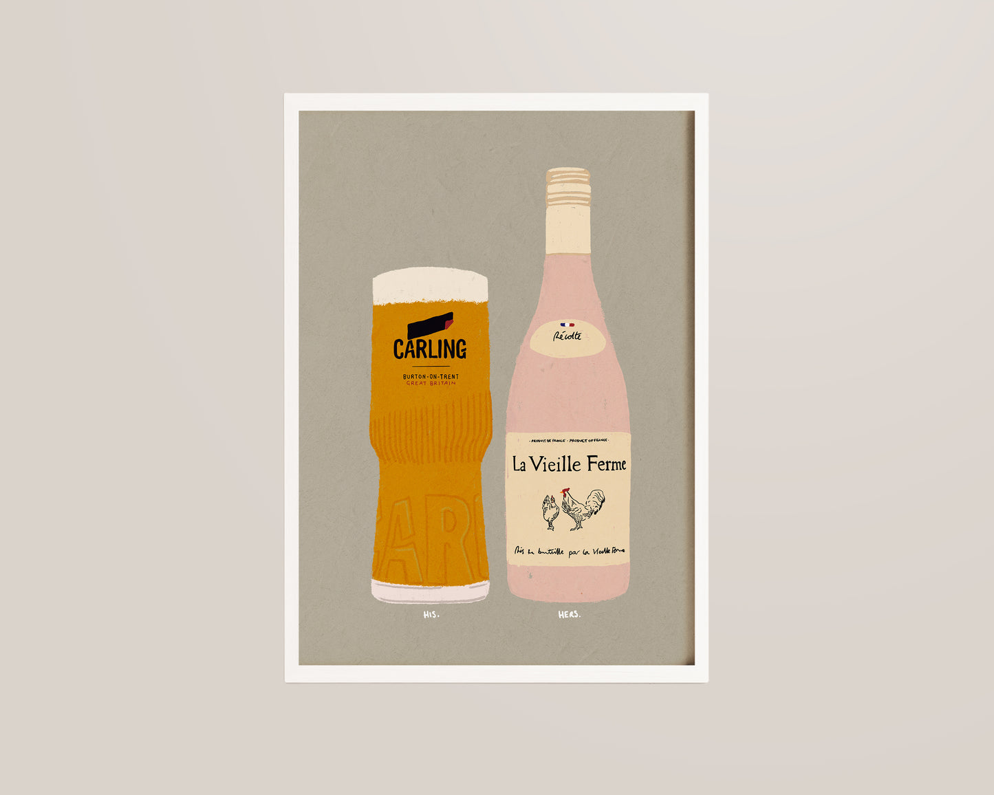 Carling & Chicken Wine Print