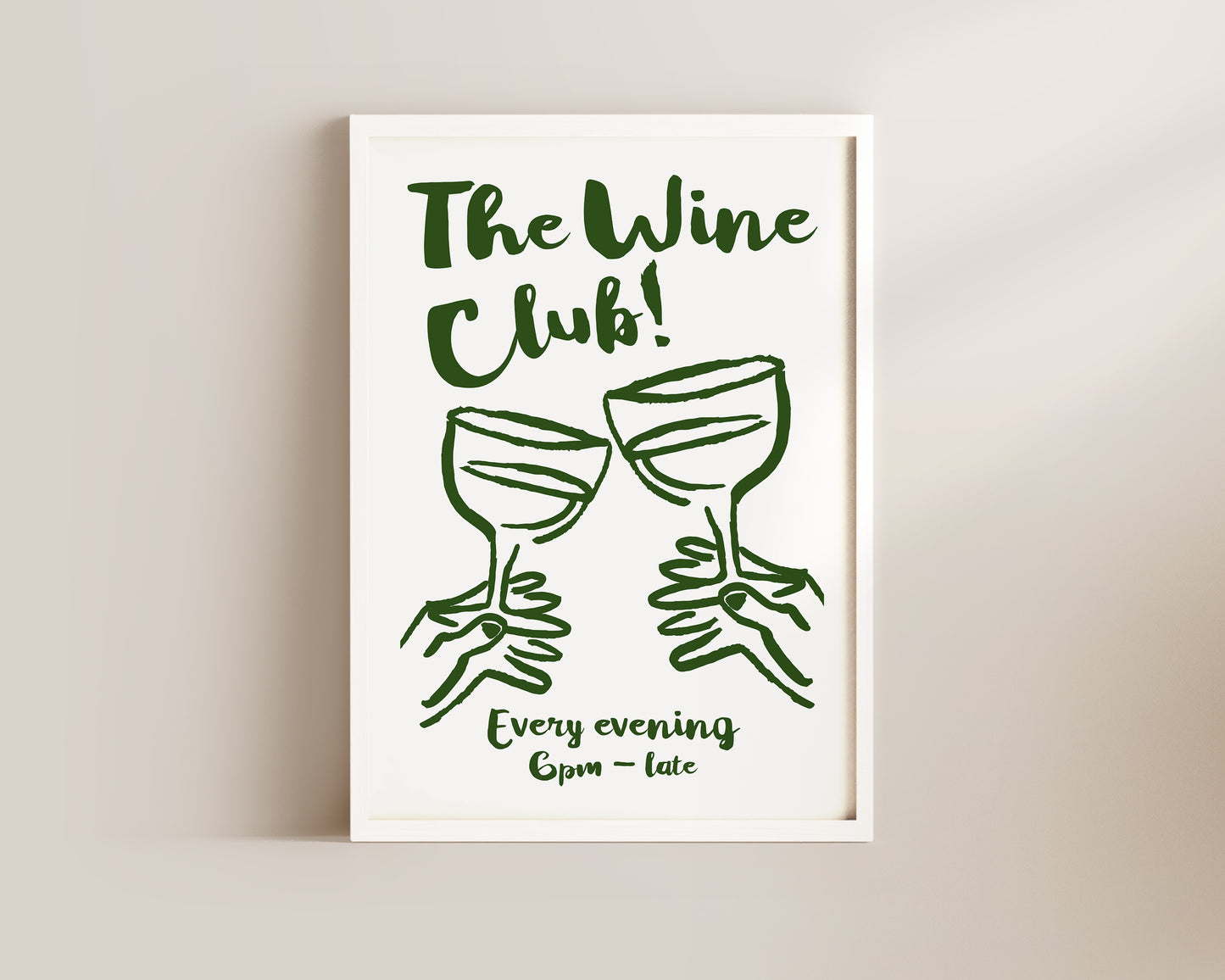 The Wine Club In Green Print