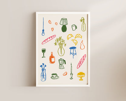 Dinner Table Wall Art Print