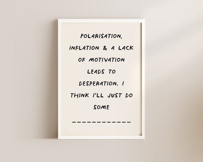 Polarisation & Inflation Wall Art Print