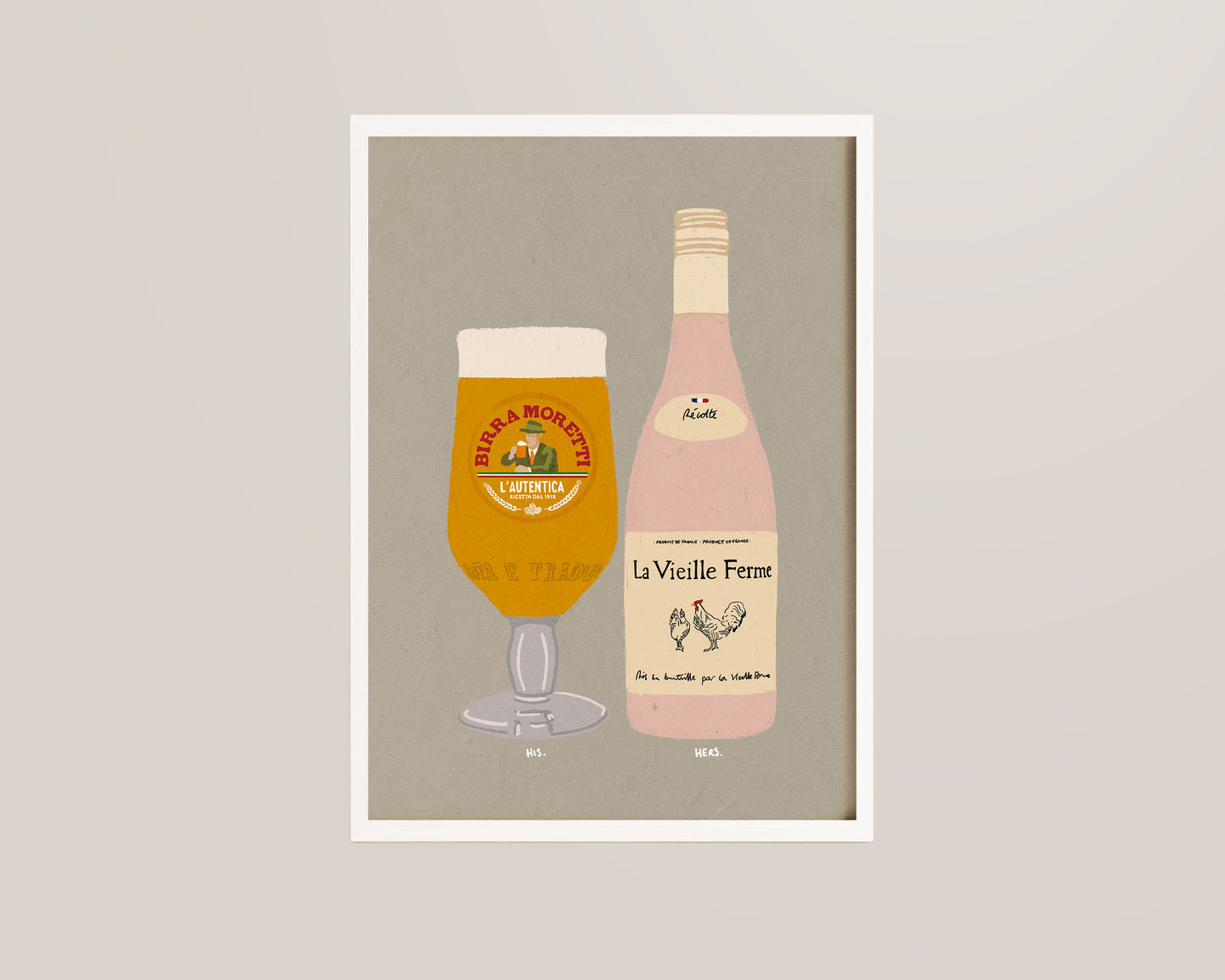 Birra Moretti & Chicken Wine Print