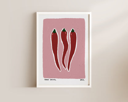 Three Chillies Print