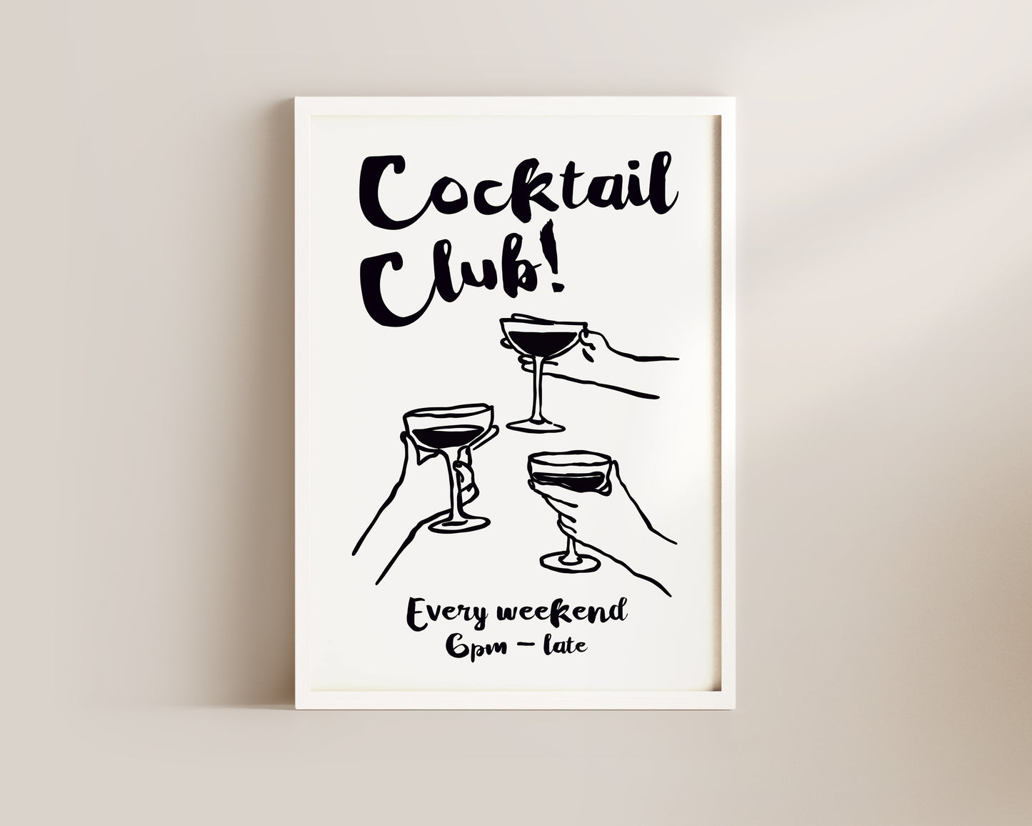 Cocktail Club In Black Poster