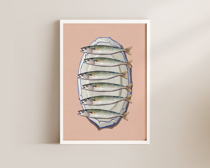 Pink Mackerel Wall Art Print
