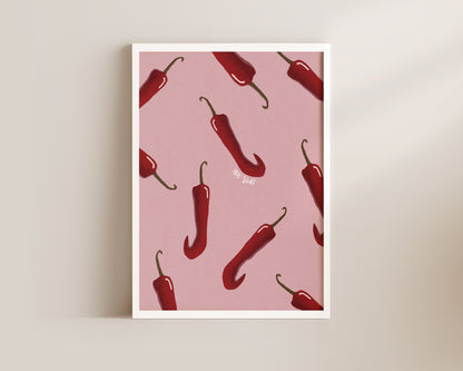 Pink Chillis Wall Art Print