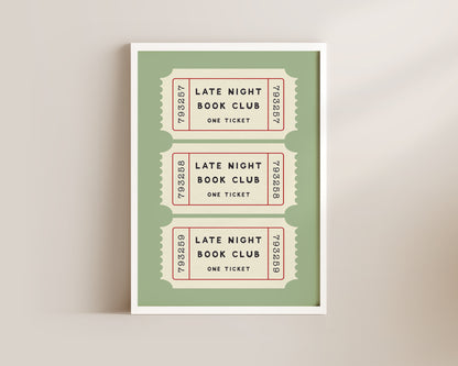Late Night Book Club Print