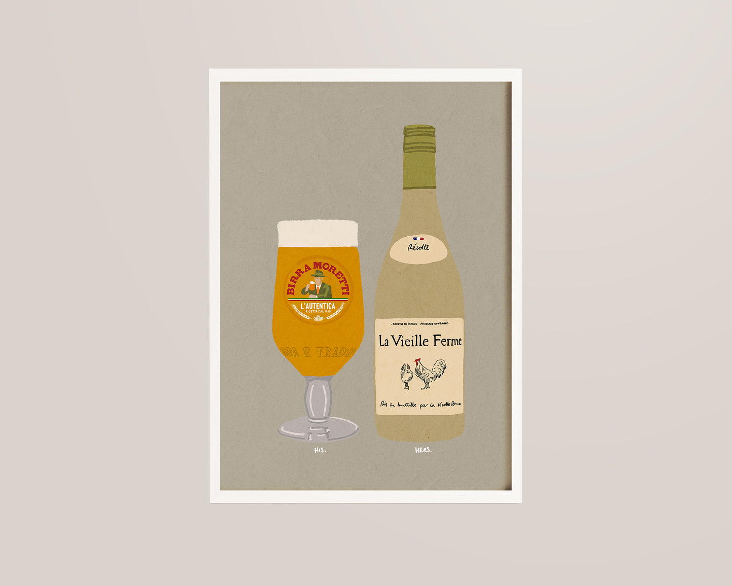 Birra Moretti & White Chicken Wine Print